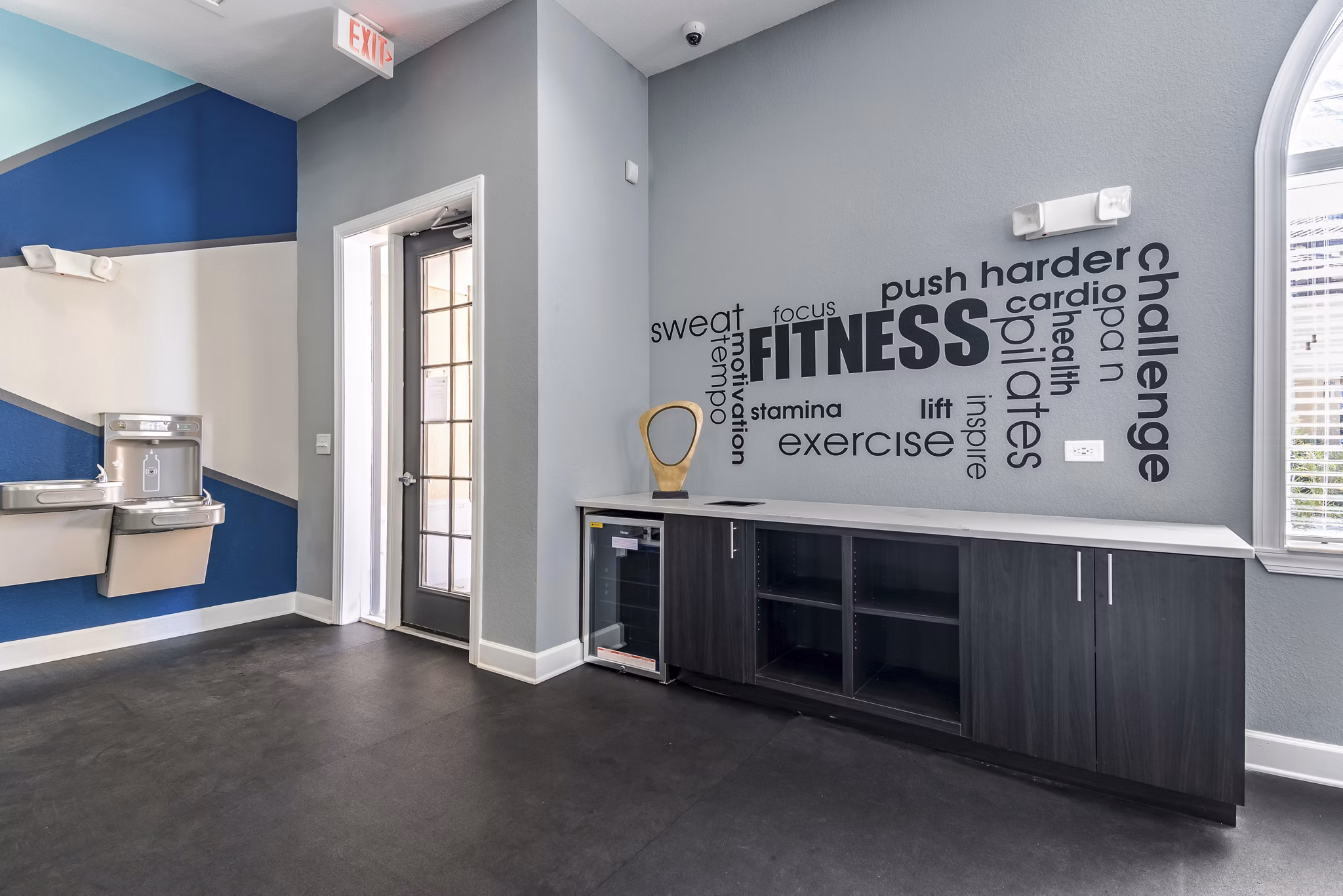 fitness center at The Grand at Westside Apartments 