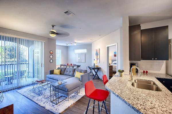 living room at The Grand at Westside Apartments 