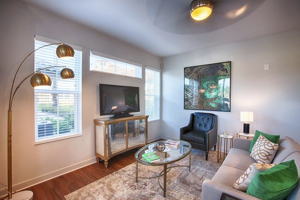 living room at The Grand at Westside Apartments 