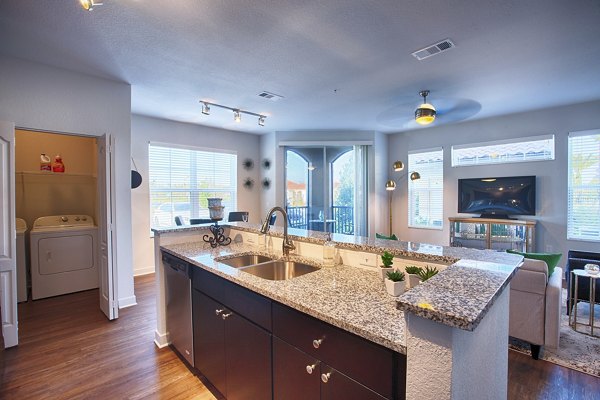 living room at The Grand at Westside Apartments 
