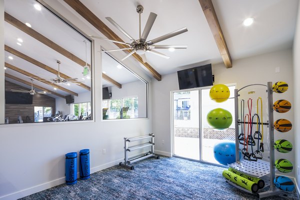 fitness center at The Alden Apartments