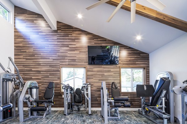 State-of-the-art fitness center with modern equipment at The Alden Apartments