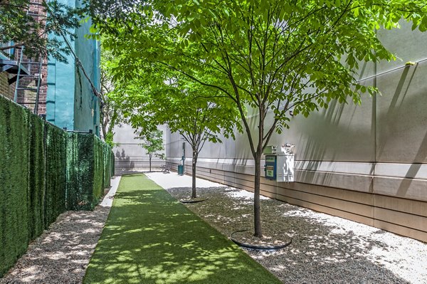 Spacious dog park featuring agility equipment at 2116 Chestnut Apartments