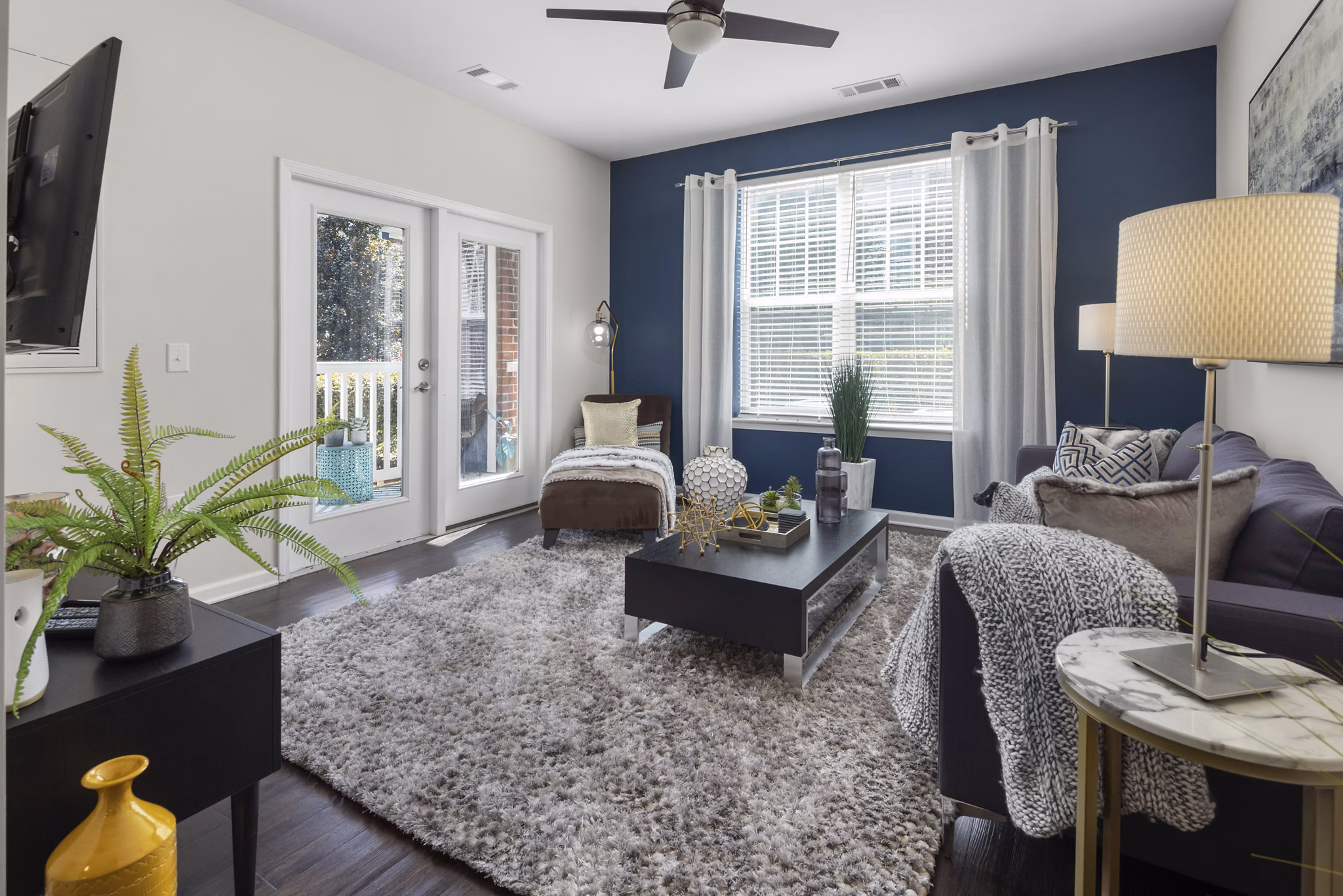 living room at Residences at Brookline Apartments