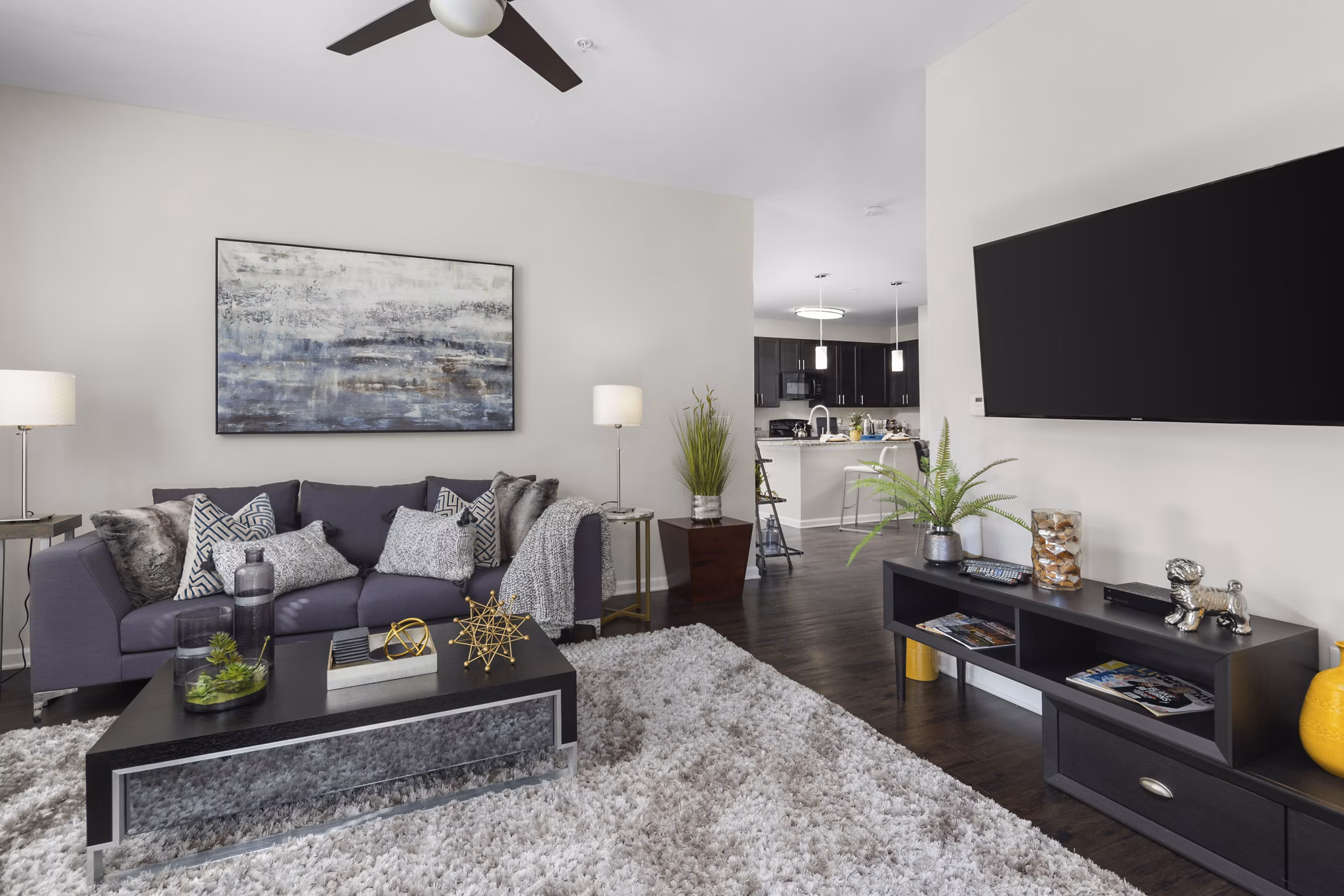 living room at Residences at Brookline Apartments