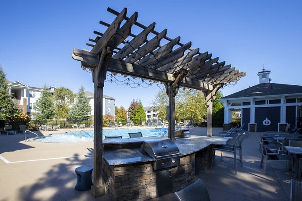 Patio at Residences at Brookline Apartments