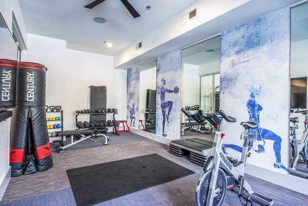 yoga/spin studio at Sur512 Apartments