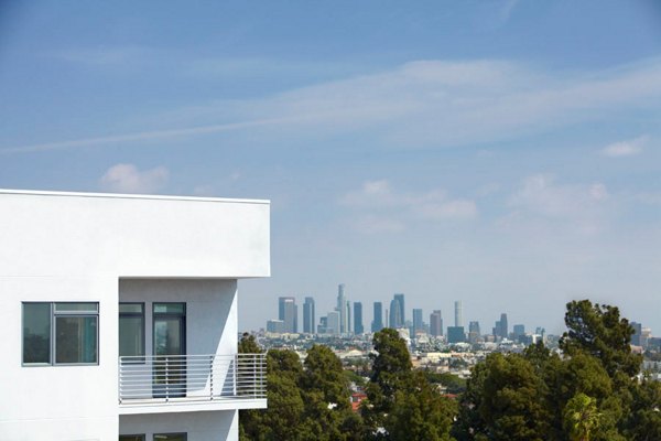 The Avenue Hollywood Apartments: Breathtaking city views from a high-rise balcony in Los Angeles