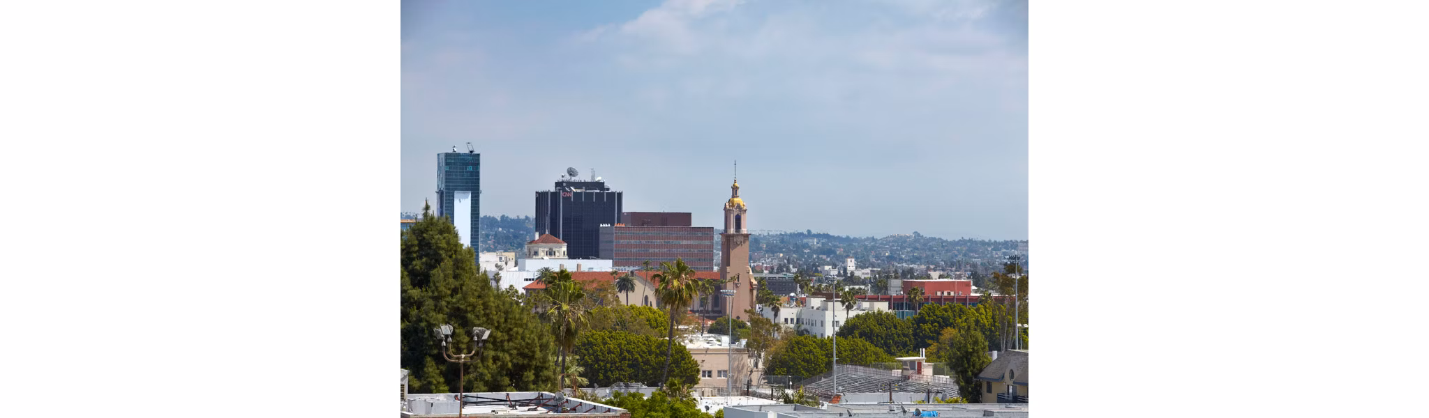 The Avenue Hollywood: Scenic view from luxury apartment balcony in vibrant Los Angeles
