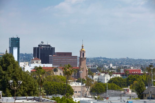 The Avenue Hollywood: Scenic view from luxury apartment balcony in vibrant Los Angeles