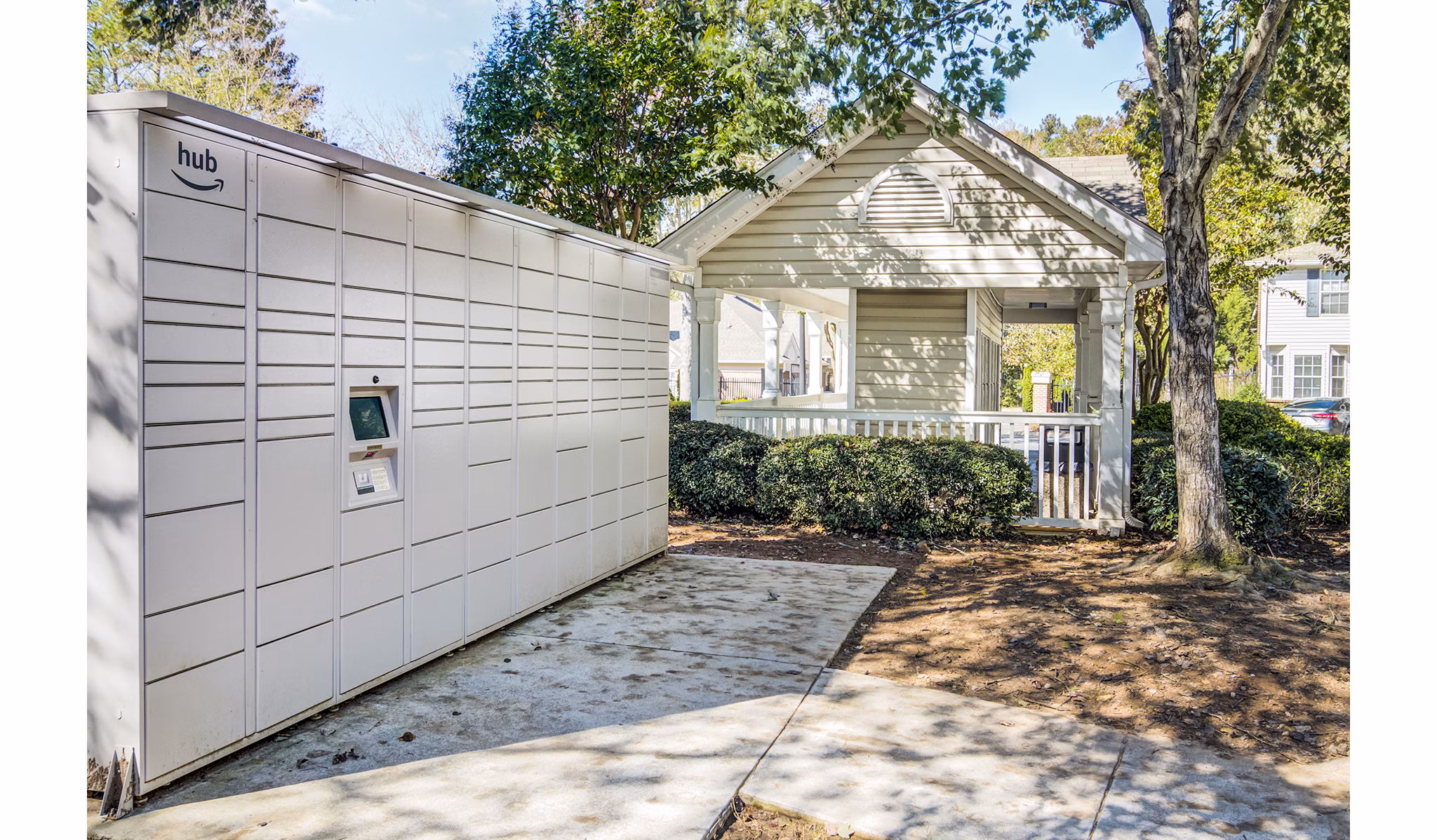 Parcel pickup lockers conveniently located at Avana Kennesaw Apartments for residents' easy package retrieval