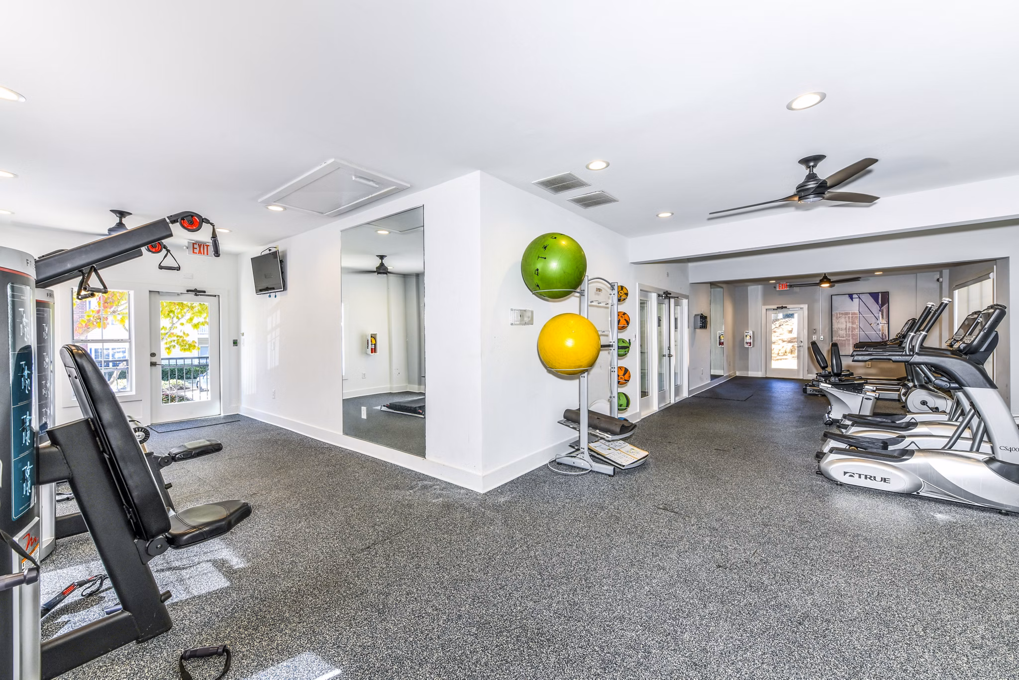 State-of-the-art fitness center with modern equipment at Avana Kennesaw Apartments, offering a luxurious workout experience