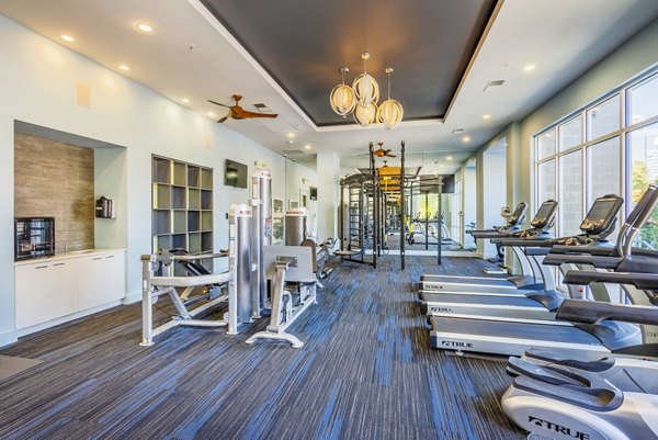 State-of-the-art fitness center with modern equipment at Presley Uptown Apartments, ideal for luxury living and wellness enthusiasts