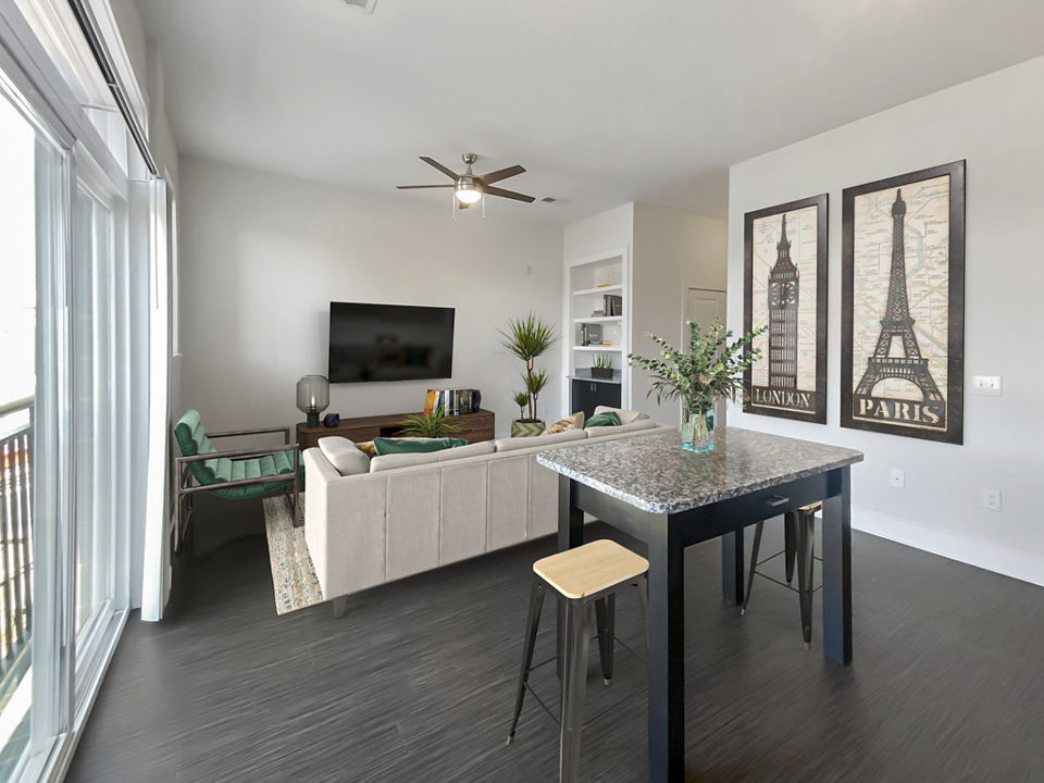living room at Presley Uptown Apartments