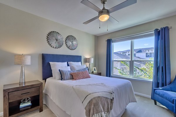 Atlantic at Parkridge: Cozy bedroom with modern decor in luxury apartments