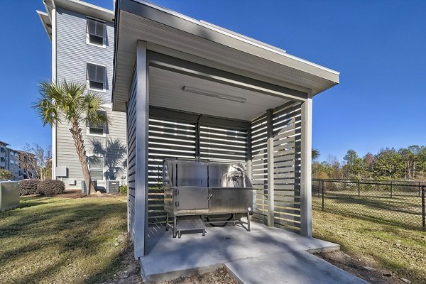 Dog wash station at Atlantic at Parkridge Apartments, amenity for pet-friendly luxury living