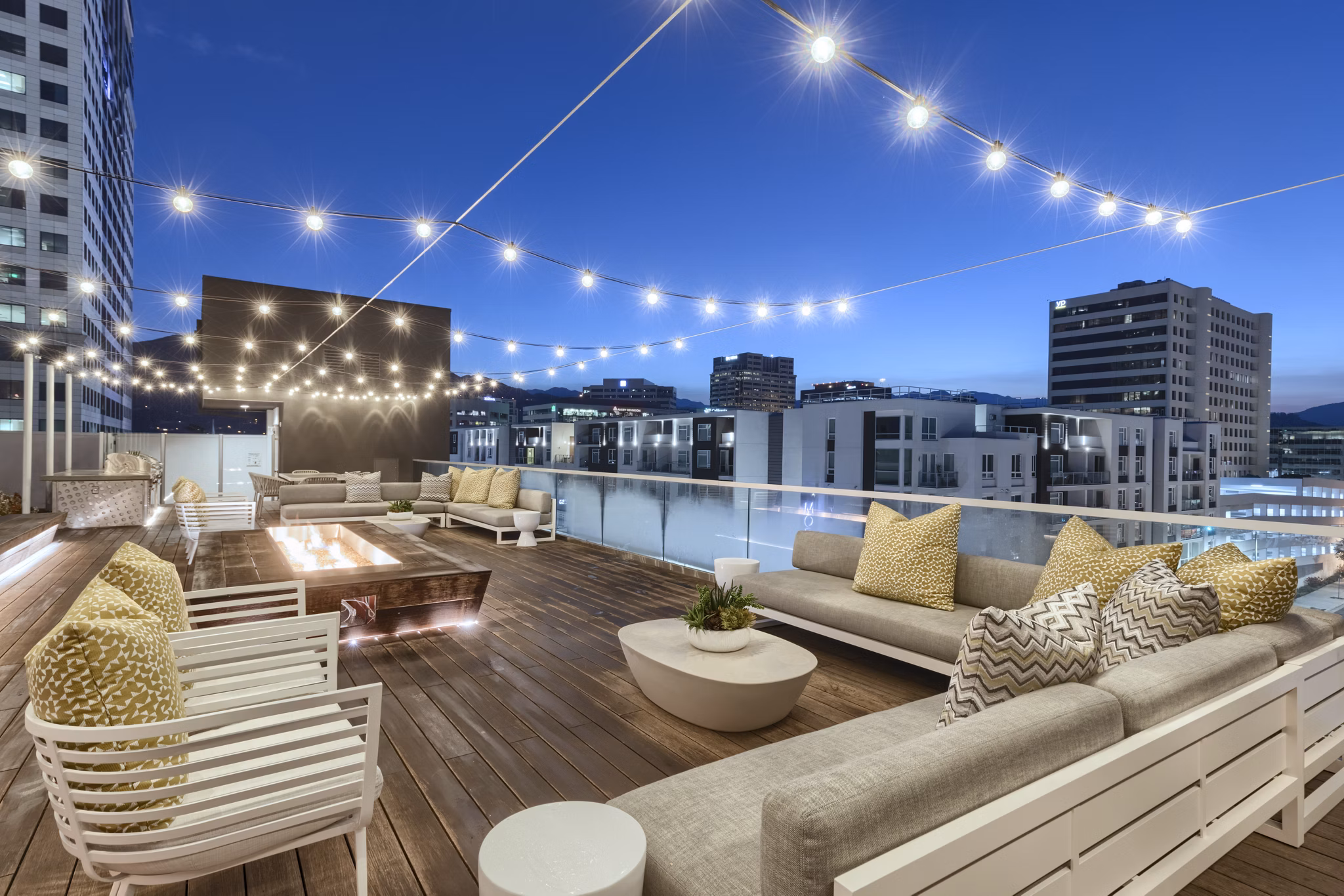 Stunning rooftop deck with city views at Altana Apartments