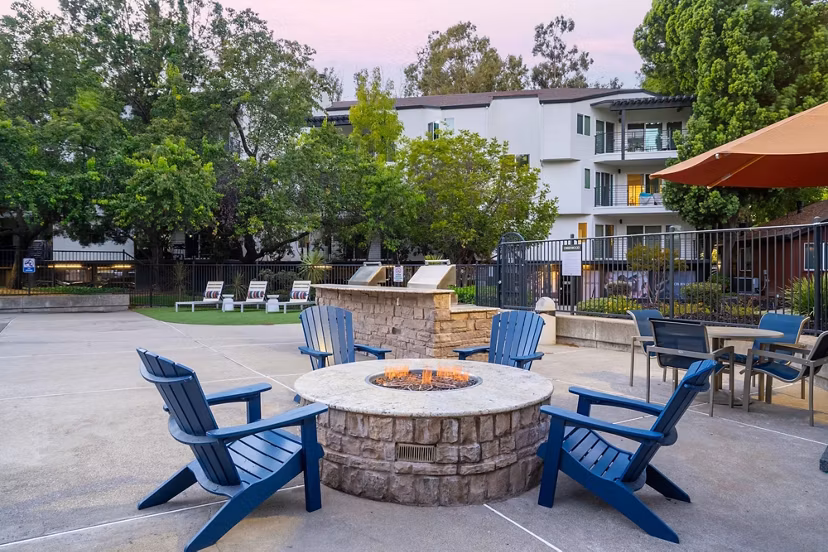 fire pit at Creekwood Apartments