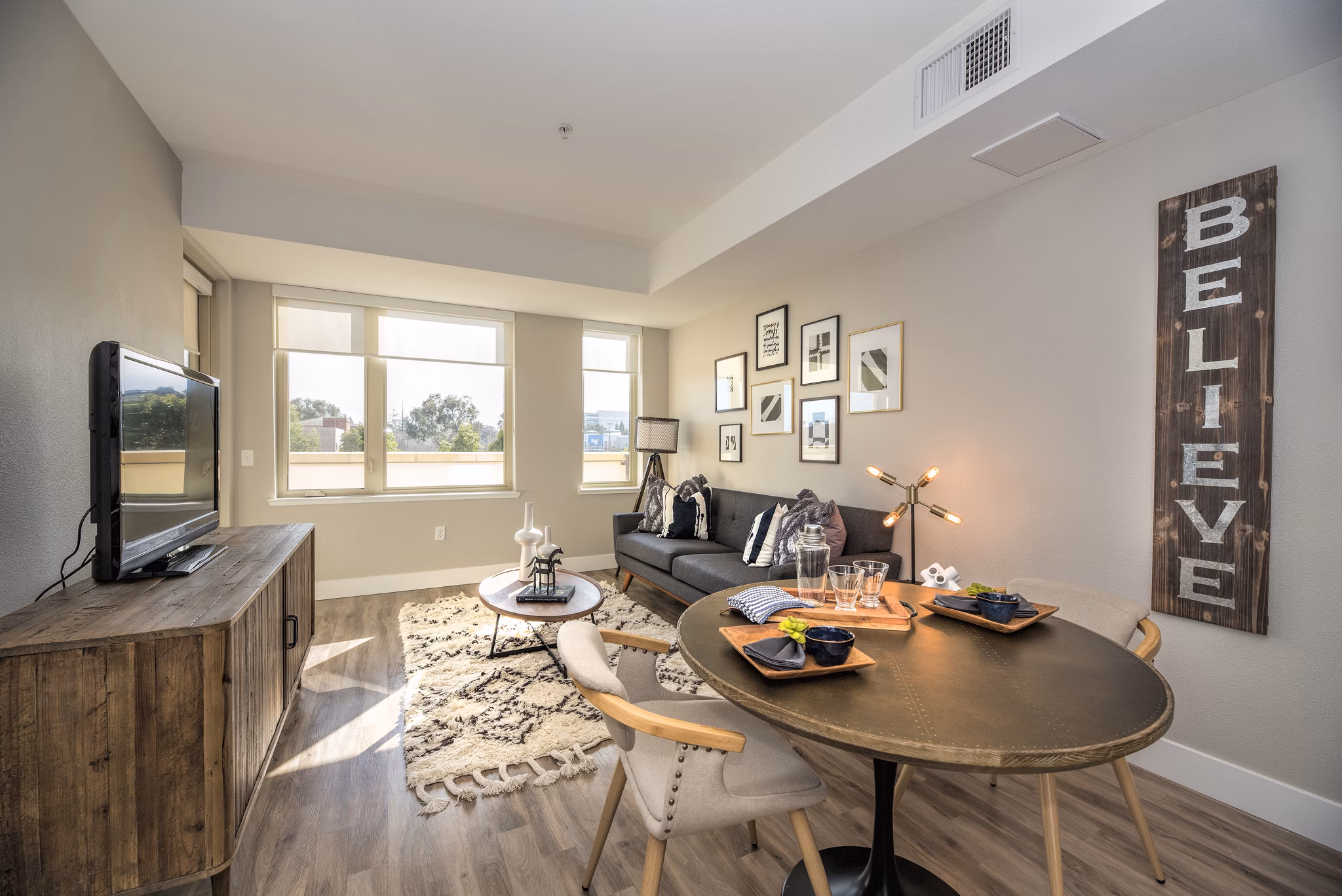 Living Room at The Village Residences Apartments