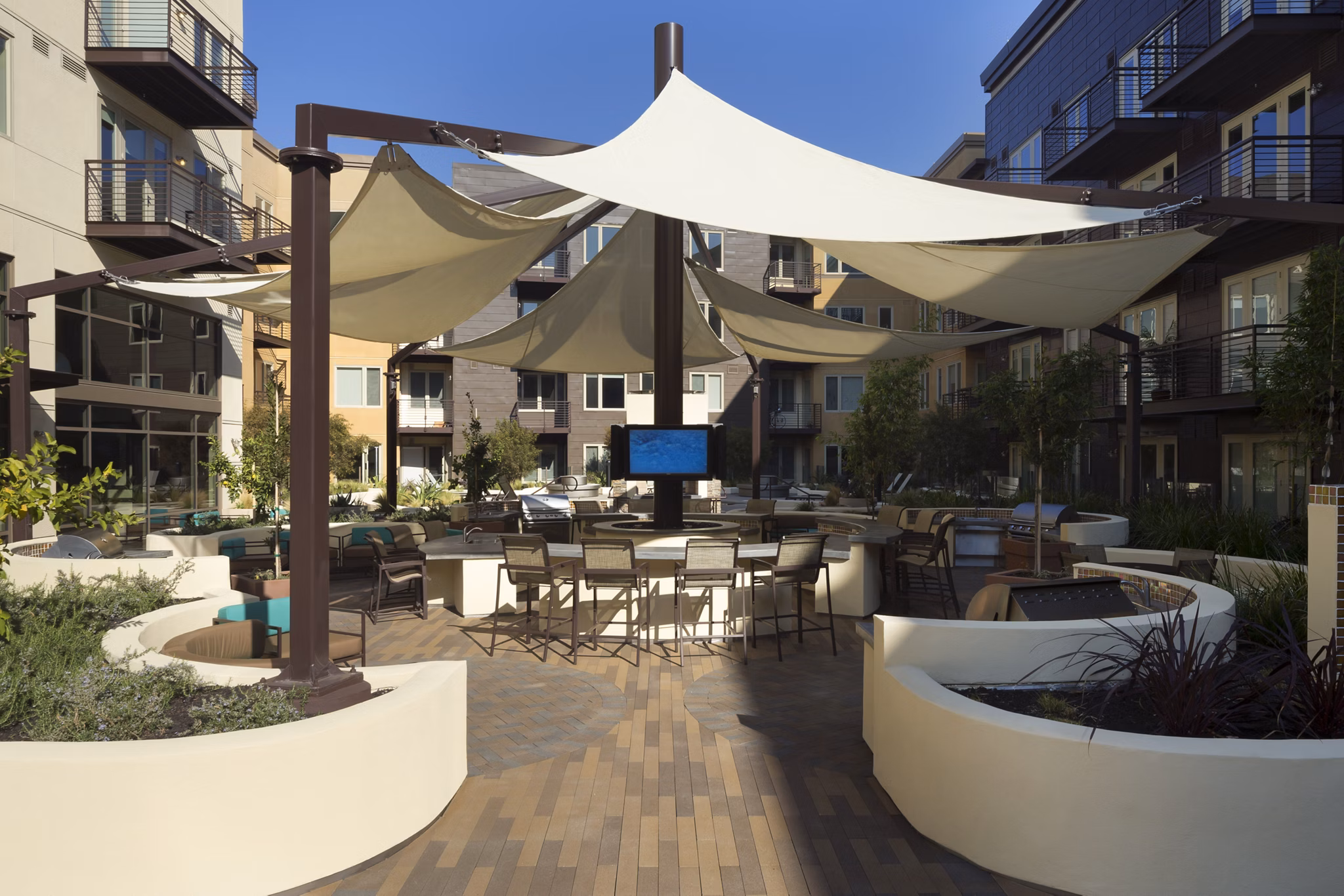 Patio at The Village Residences Apartments