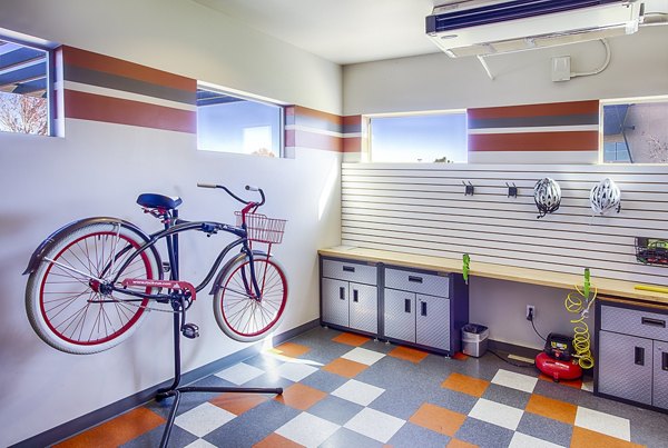 bike maintenance area at RockVue Apartments