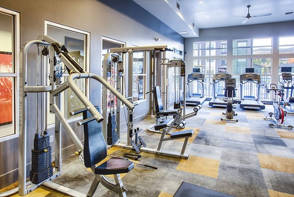 fitness center at RockVue Apartments