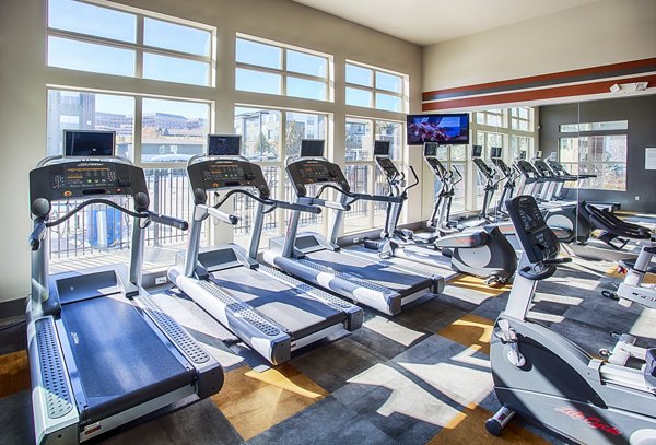 State-of-the-art fitness center with modern equipment at RockVue Apartments