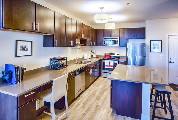 kitchen at RockVue Apartments