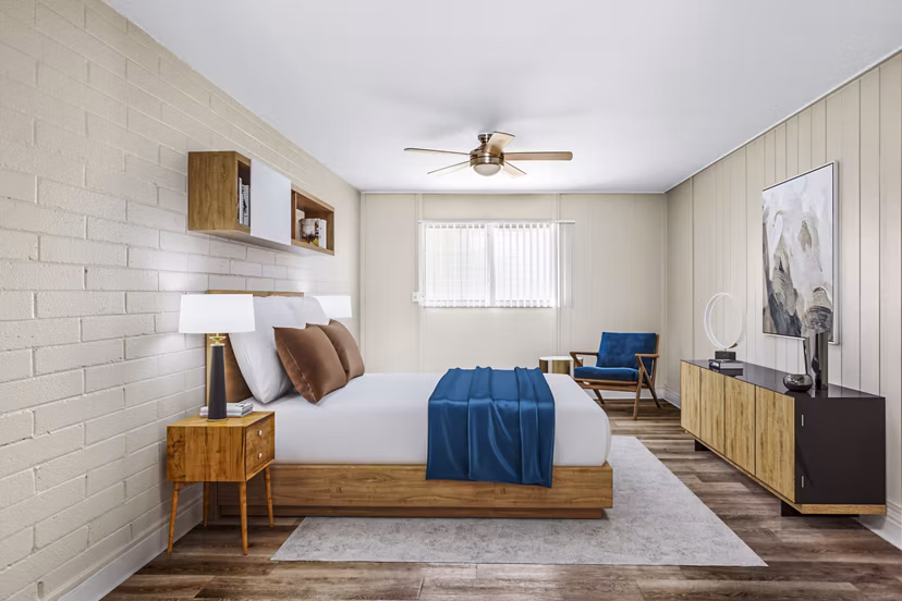 Cozy bedroom with ocean views at Kapilina Beach Homes Apartments
