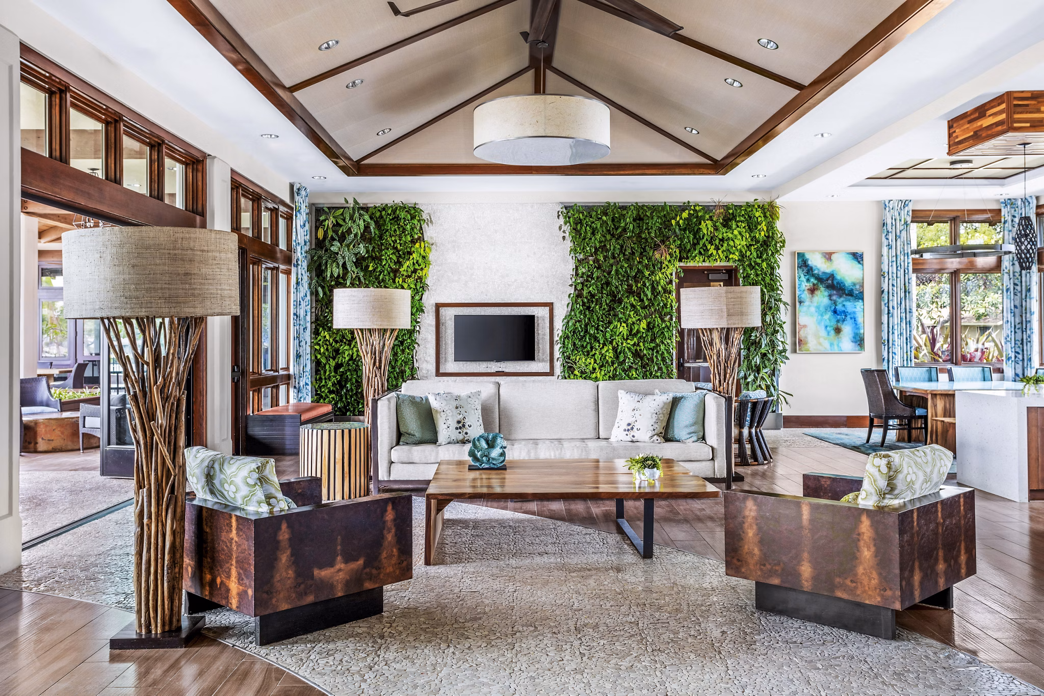 Welcoming clubhouse lobby featuring modern decor at Kapilina Beach Homes Apartments