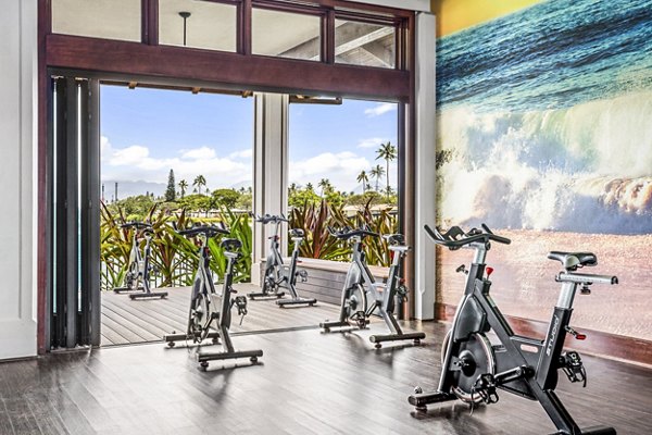 Yoga and spin studio with modern equipment at Kapilina Beach Homes Apartments