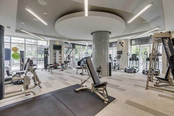 fitness center at Ashton South End Apartments