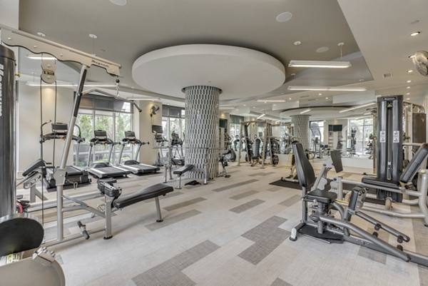 fitness center at Ashton South End Apartments