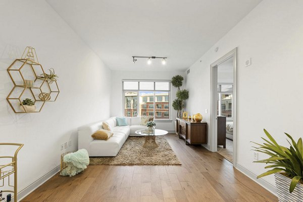 living room at Ashton South End Apartments