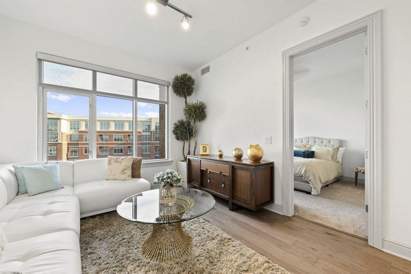 living room at Ashton South End Apartments