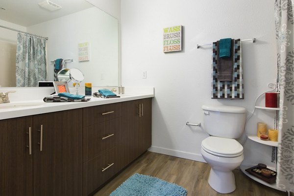 Modern bathroom featuring luxury fixtures at The U Apartments