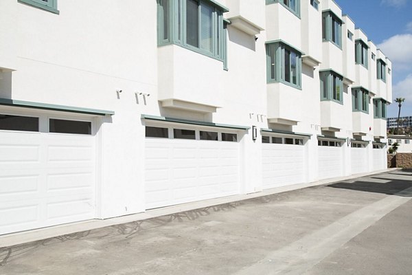 Secure parking garage at Dylan Point Loma Apartments with ample spaces for residents
