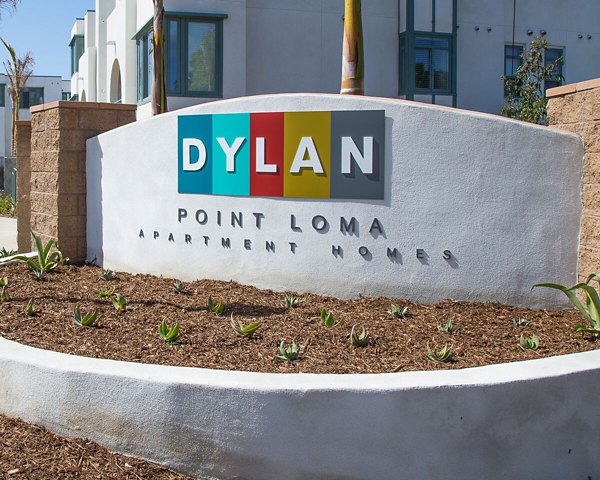 Dylan Point Loma Apartments signage: Modern design at luxury apartments in San Diego