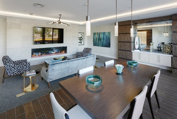 Clubhouse featuring modern amenities including a lounge and entertainment space at Osprey Cove Apartments