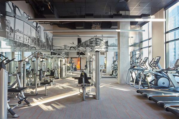 fitness center at Watermark Seaport Apartments