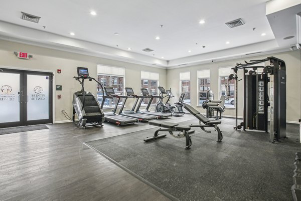 fitness center at The Brownstones at Englewood South Apartments