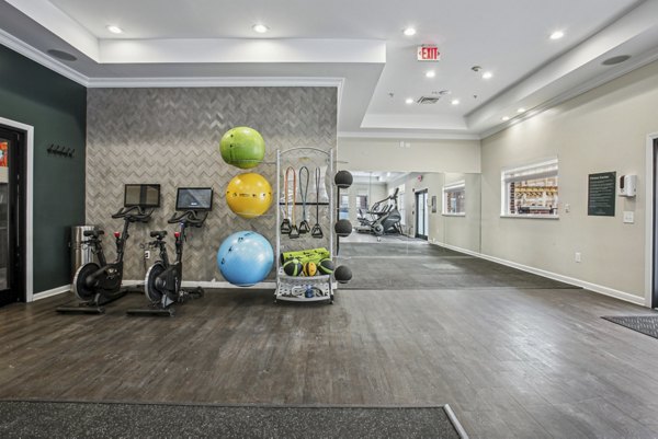 fitness center at The Brownstones at Englewood South Apartments