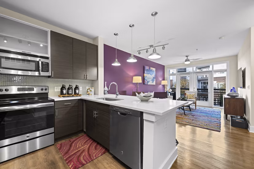 kitchen at Mercury NoDa Apartments