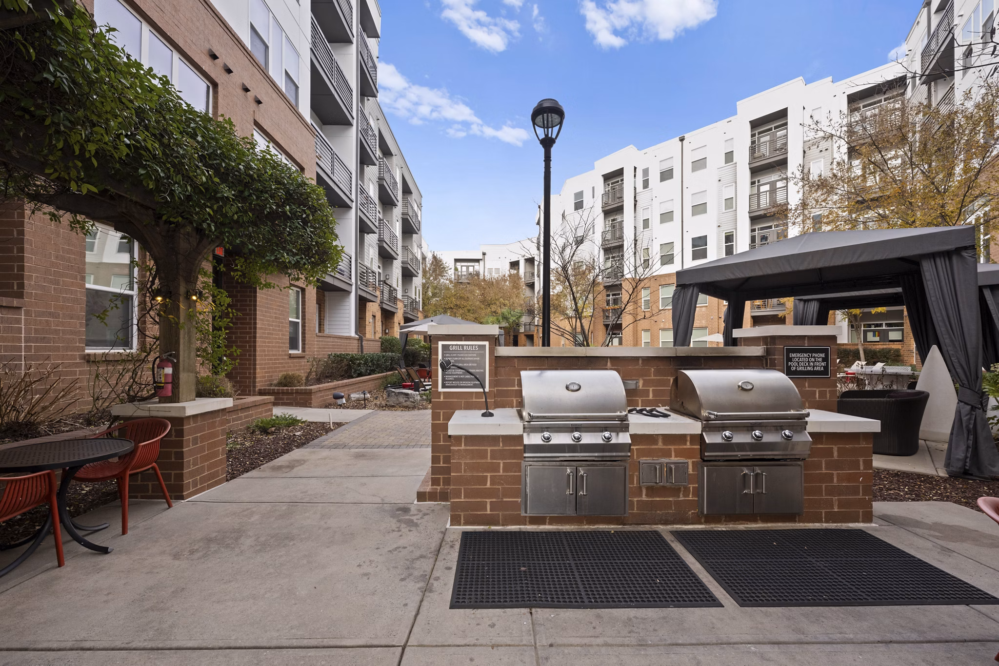 grill area at Mercury NoDa Apartments