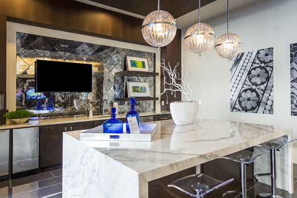 Clubhouse featuring modern interiors and social spaces at Elan Memorial Park Apartments