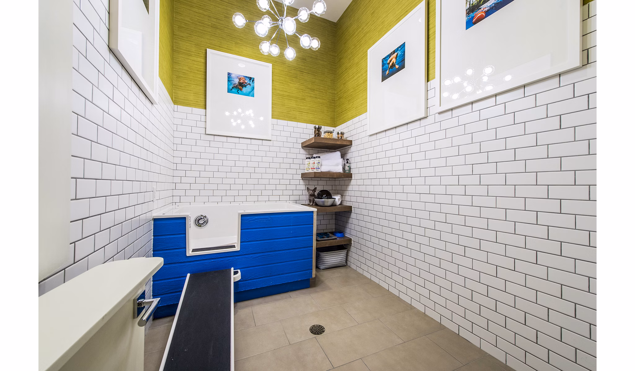 Modern dog wash station at Elan Memorial Park Apartments, designed for convenience and pet care