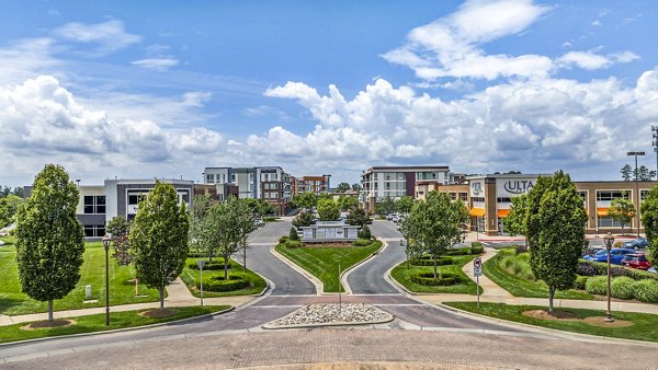 District Lofts: Charming neighborhood view at luxury apartments in vibrant city setting