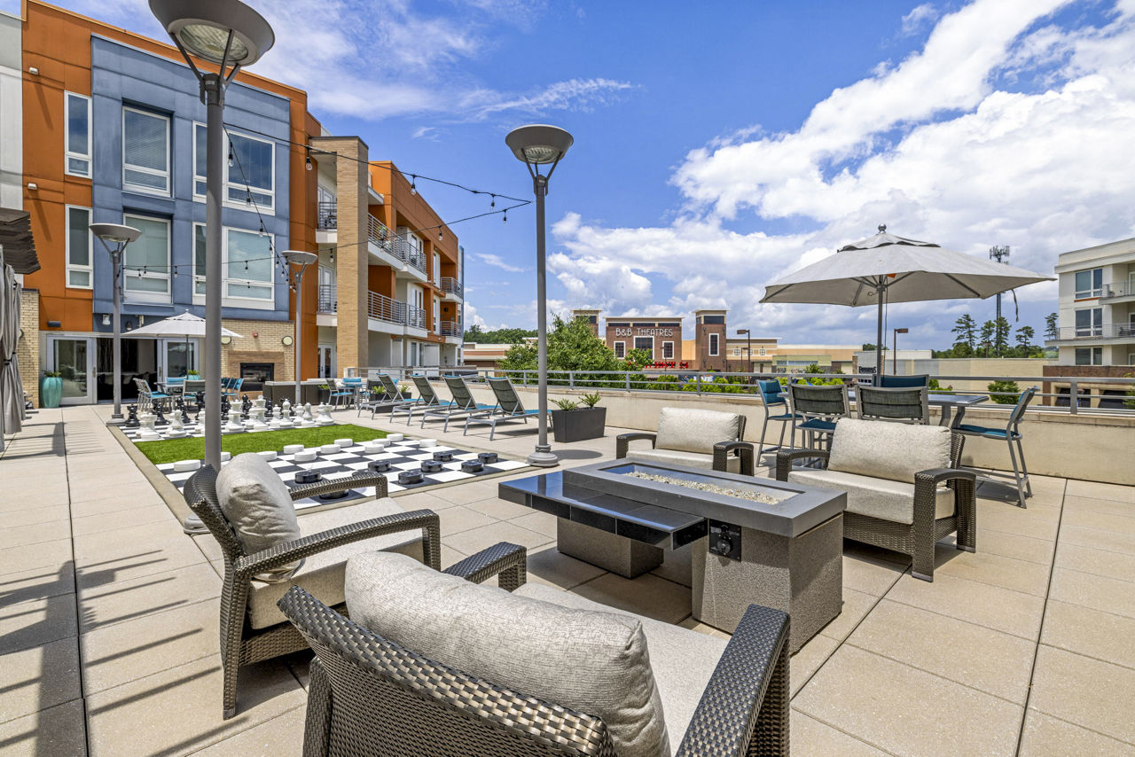 Roof deck at The District Collection Apartments