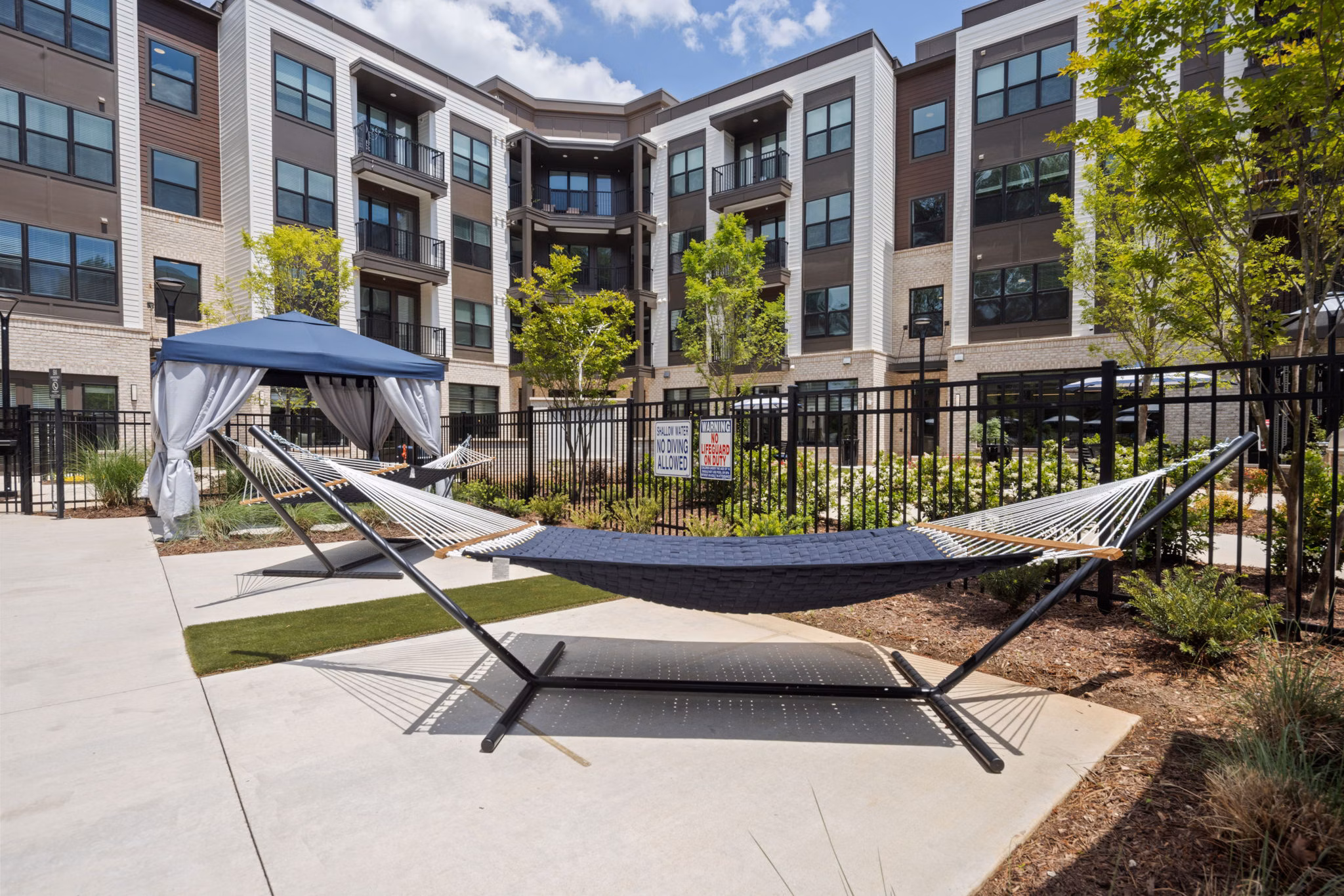 pool patio at District Square Apartments