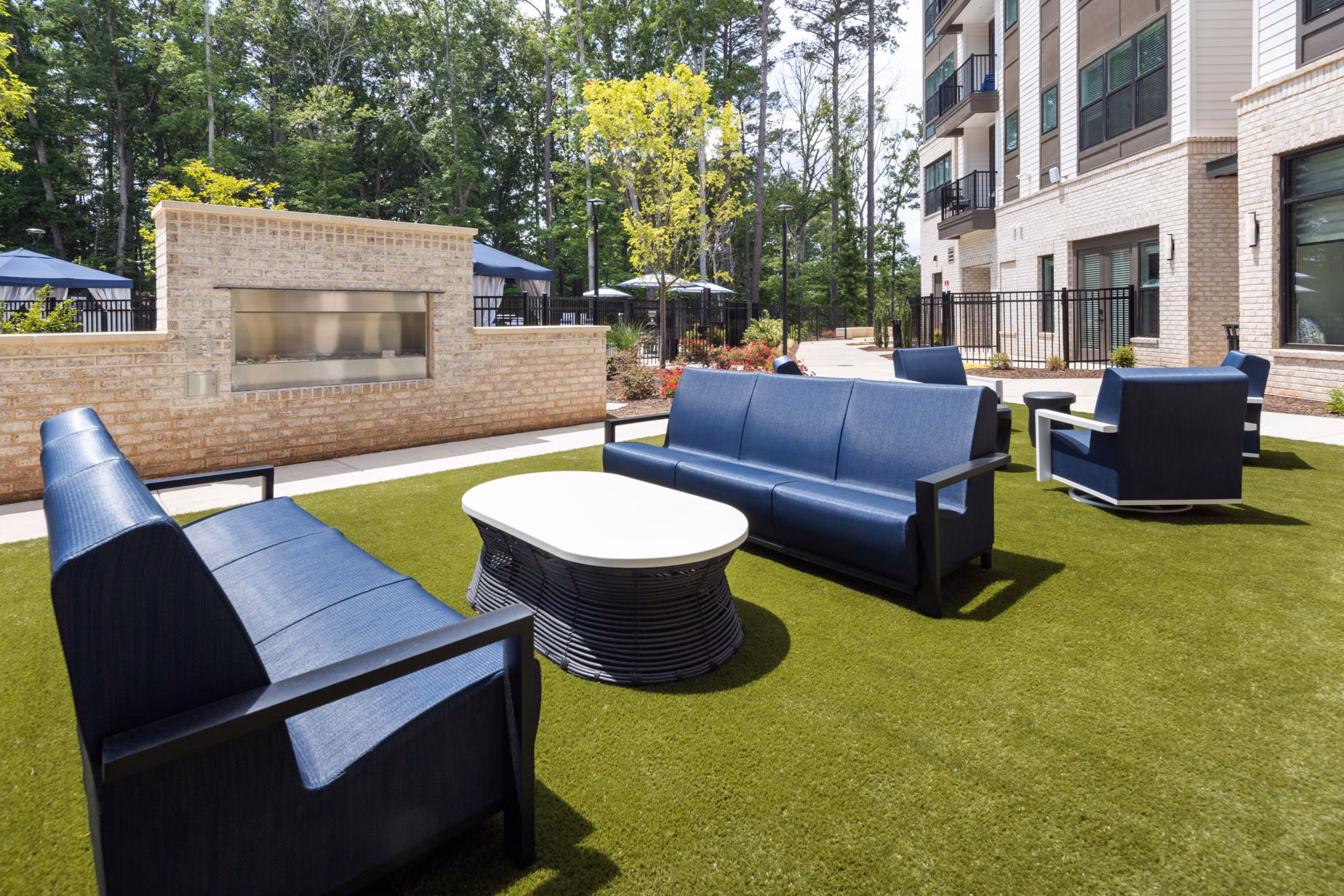 fire pit/patio at District Square Apartments